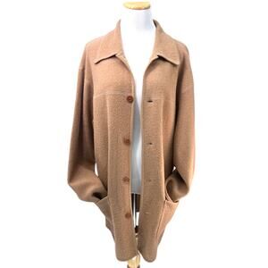 Barneys New York | XL |Pure Wool Knit Mid Length Jacket Knit Sweater Cardigan